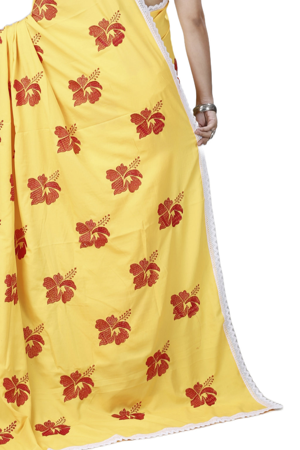 Yellow Red Pure Cotton Teru Hand Loom Saree (1260)